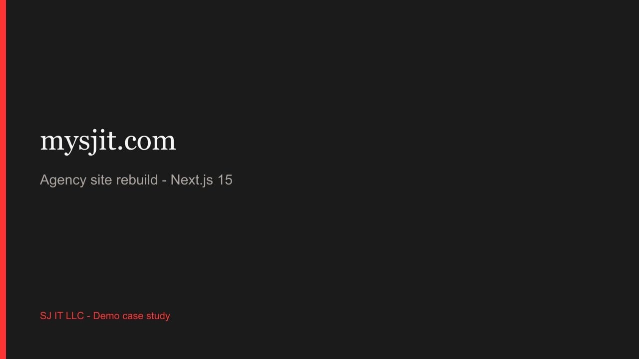 mysjit.com — Agency Site Rebuild